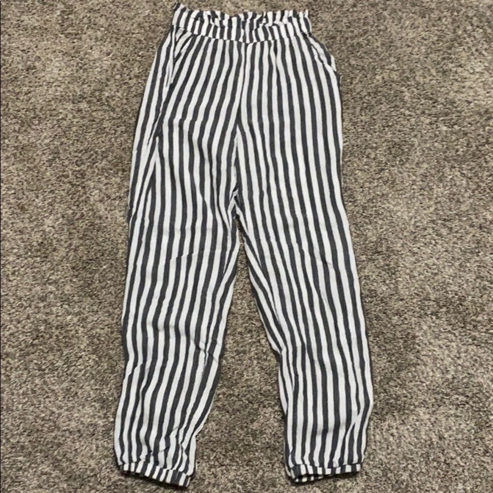 striped paper bag joggers